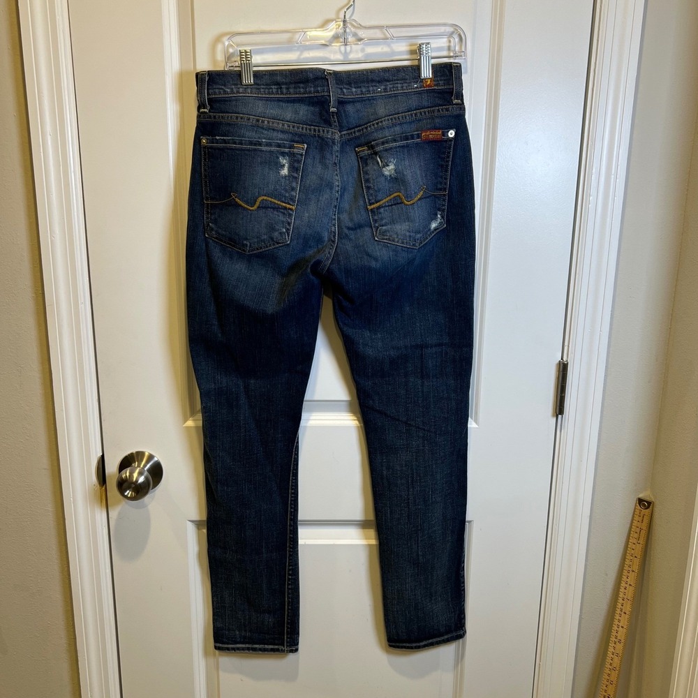 7 For All Mankind Women Josefina Jeans Distressed Boyfriend Blue 31 - Picture 8 of 16